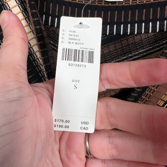 Maeve Anthropologie Striped Wrap Midi Dress Size Small Brown Work Office Retro - Picture 6 of 12